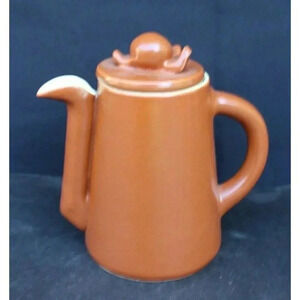 Vintage MCM Winfield Pottery Brown / Cream Tea Pot Pitcher Pasadena 268